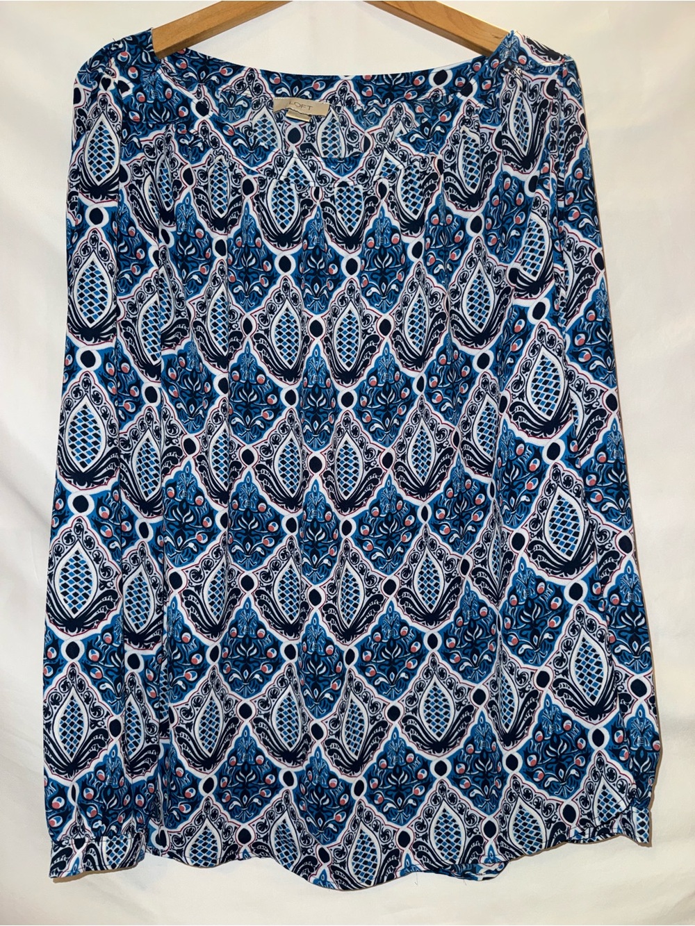 Loft Blue Printed Blouse - XL